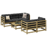 vidaXL 6-delige Loungeset massief grenenhout