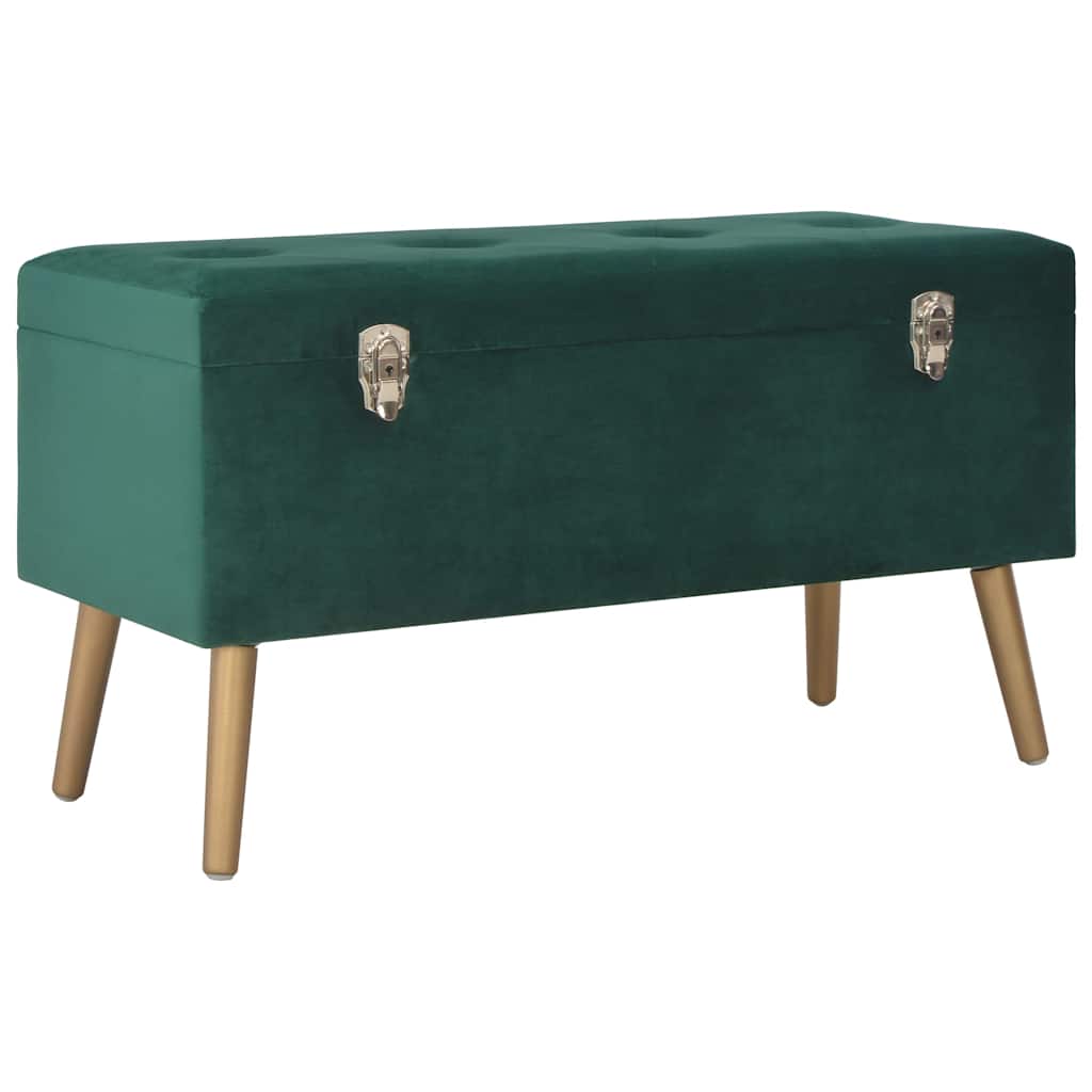 vidaXL Storage Bench 80 cm Velvet Green
