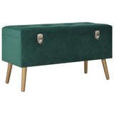 vidaXL Storage Bench 80 cm Velvet Green