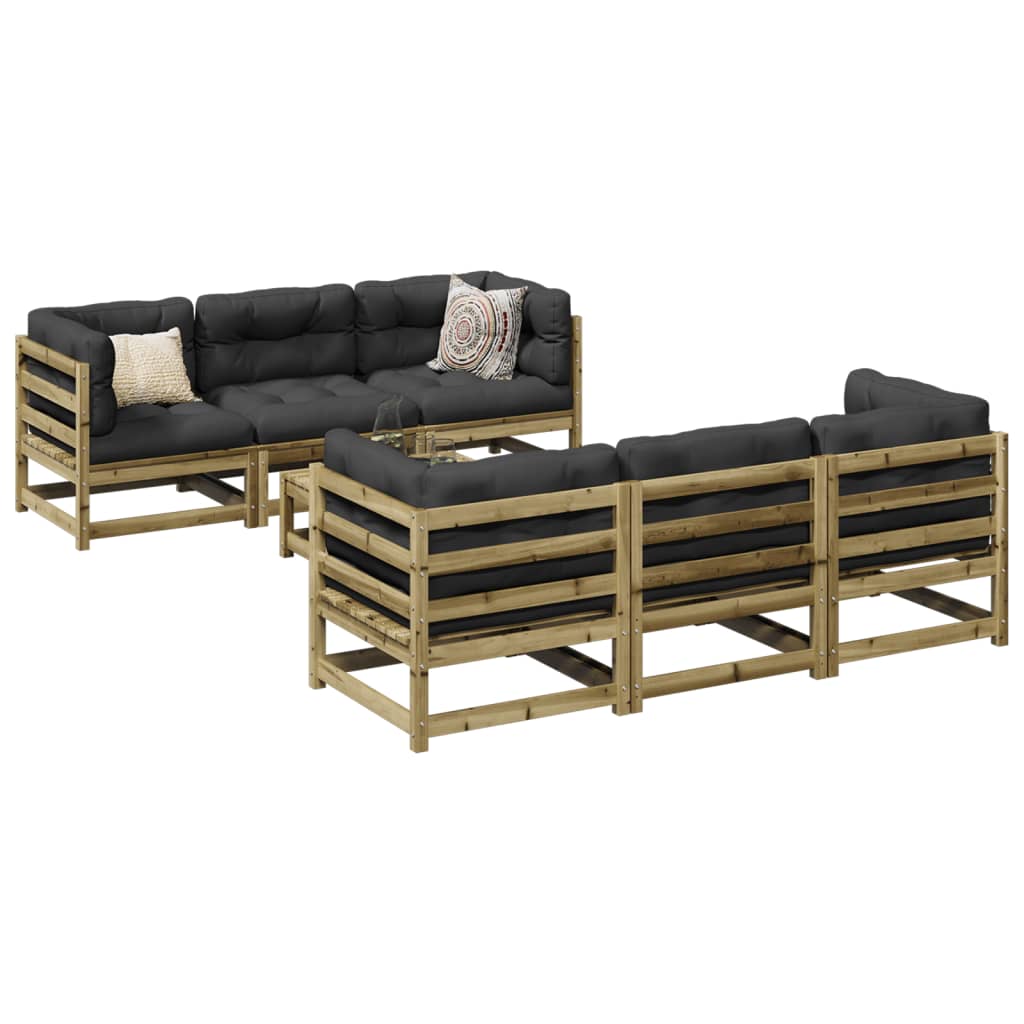 vidaXL 7-Piece Lounge Set Solid Pinewood