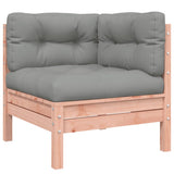 vidaXL 7-delige Loungeset met kussens massief grenenhout wasbruin