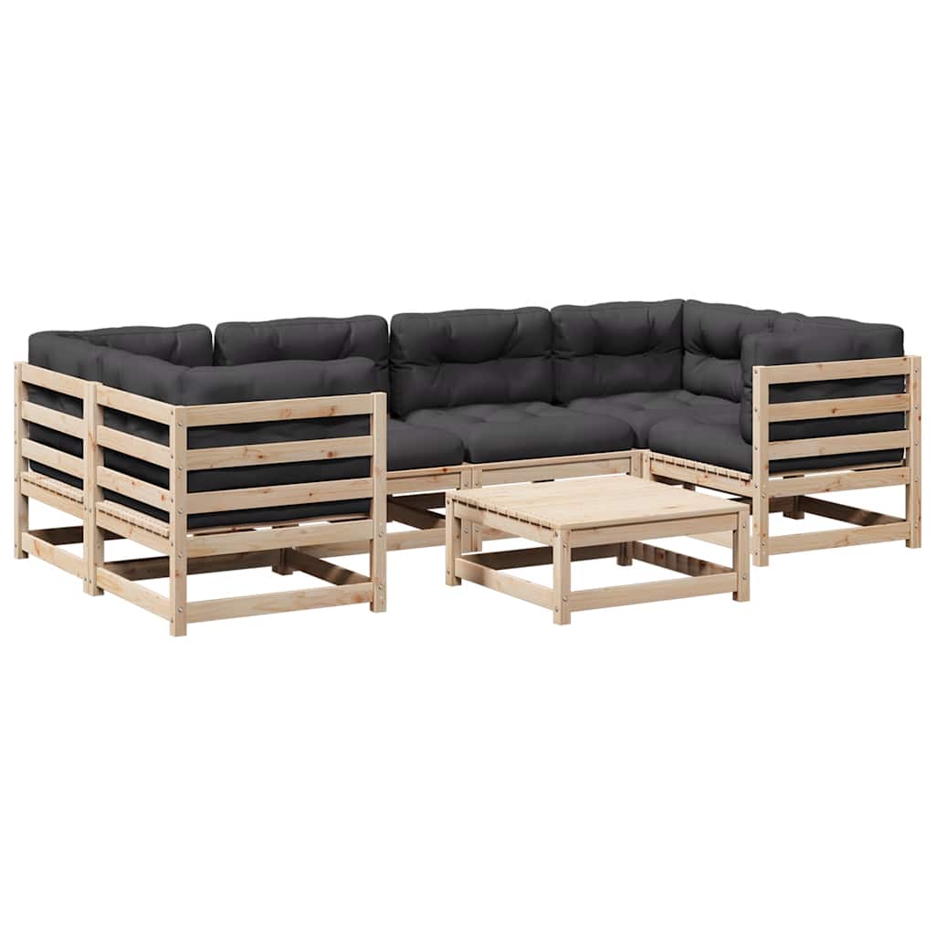 vidaXL 7-Piece Lounge Set Solid Pine Wood