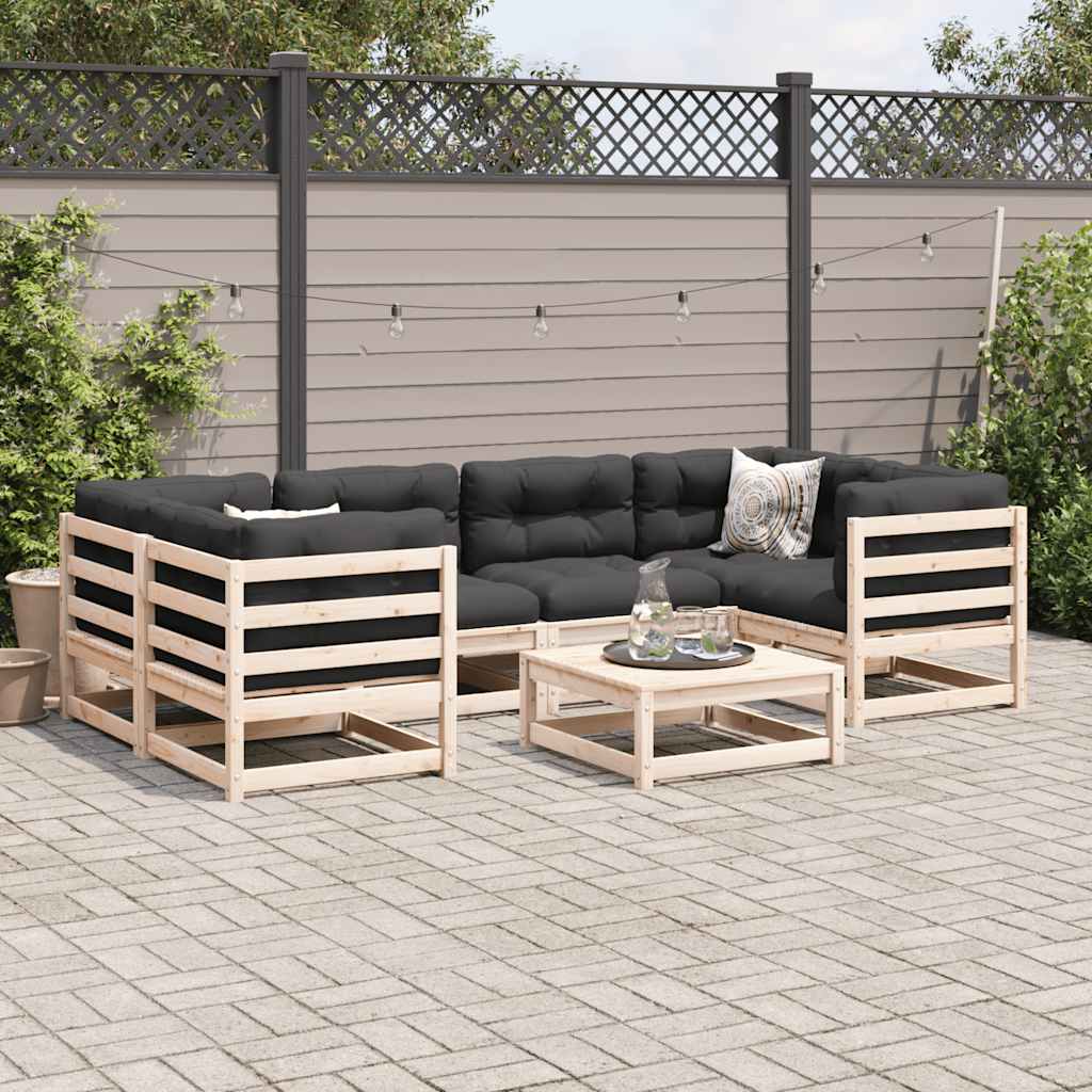 vidaXL 7-Piece Lounge Set Solid Pine Wood