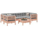 vidaXL 7-delige Loungeset met kussens massief grenenhout wasbruin