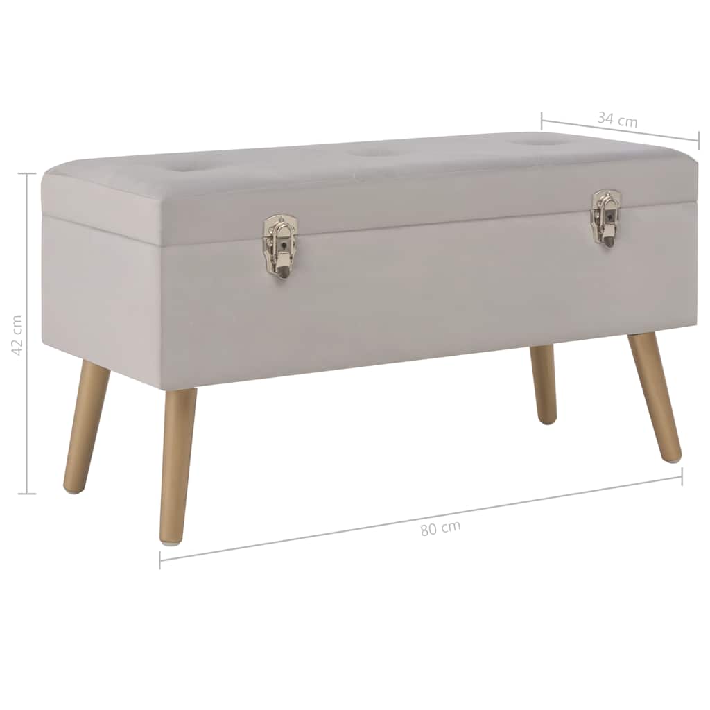 vidaXL Storage Bench 80 cm Velvet Green