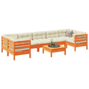 vidaXL 8-delige Loungeset met kussens massief grenenhout wasbruin