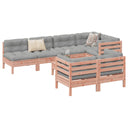 vidaXL 8-delige Loungeset met kussens massief grenenhout wasbruin