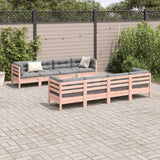 vidaXL 9-delige Loungeset met kussens massief grenenhout wasbruin