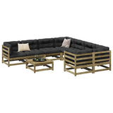 vidaXL 9-delige Loungeset massief grenenhout