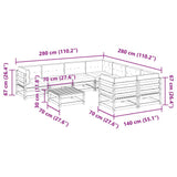 vidaXL 9-delige Loungeset massief grenenhout