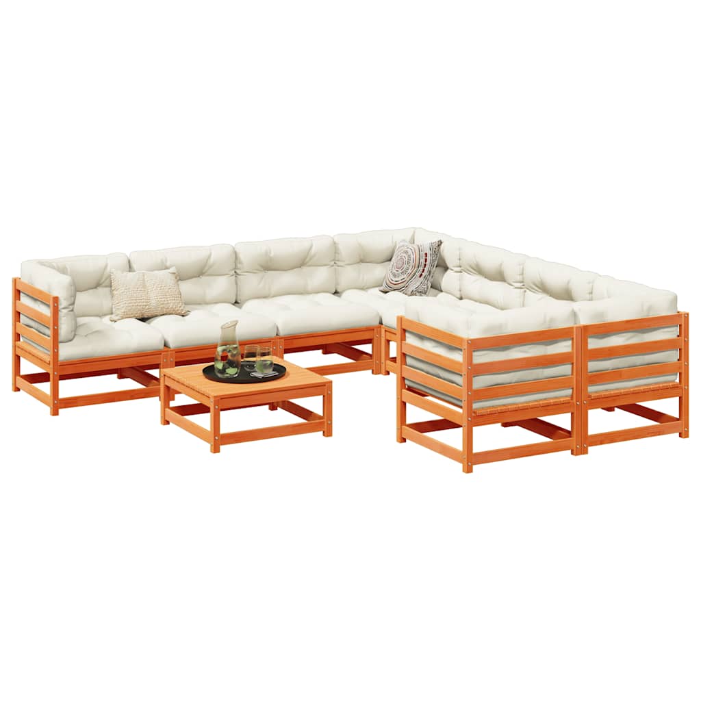 vidaXL 9-delige Loungeset massief grenenhout