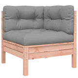 vidaXL 9-delige Loungeset met kussens massief grenenhout wasbruin