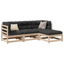 vidaXL 4-Piece Solid Pine Wood Lounge Set