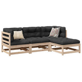 vidaXL 4-Piece Solid Pine Wood Lounge Set