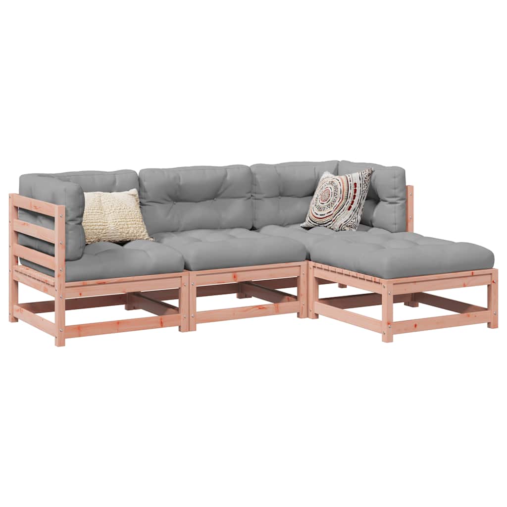 vidaXL 4-Piece Solid Pine Wood Lounge Set