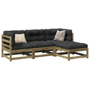 vidaXL 4-Piece Solid Pine Wood Lounge Set