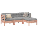 vidaXL 4-delige Loungeset met kussens massief grenenhout wasbruin