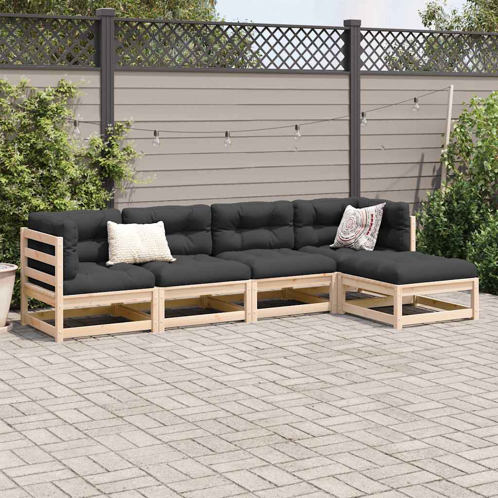 vidaXL 5-Piece Lounge Set Solid Pine Wood