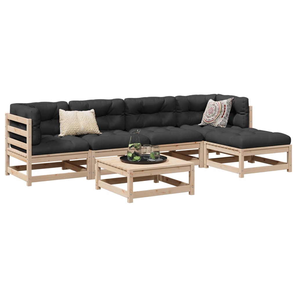 vidaXL 6-delige Loungeset massief grenenhout