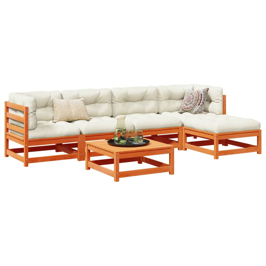 vidaXL 6-delige Loungeset massief grenenhout