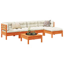 vidaXL 6-delige Loungeset met kussens massief grenenhout wasbruin