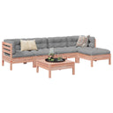 vidaXL 6-delige Loungeset met kussens massief grenenhout wasbruin