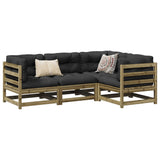 vidaXL 4-delige Loungeset massief grenenhout