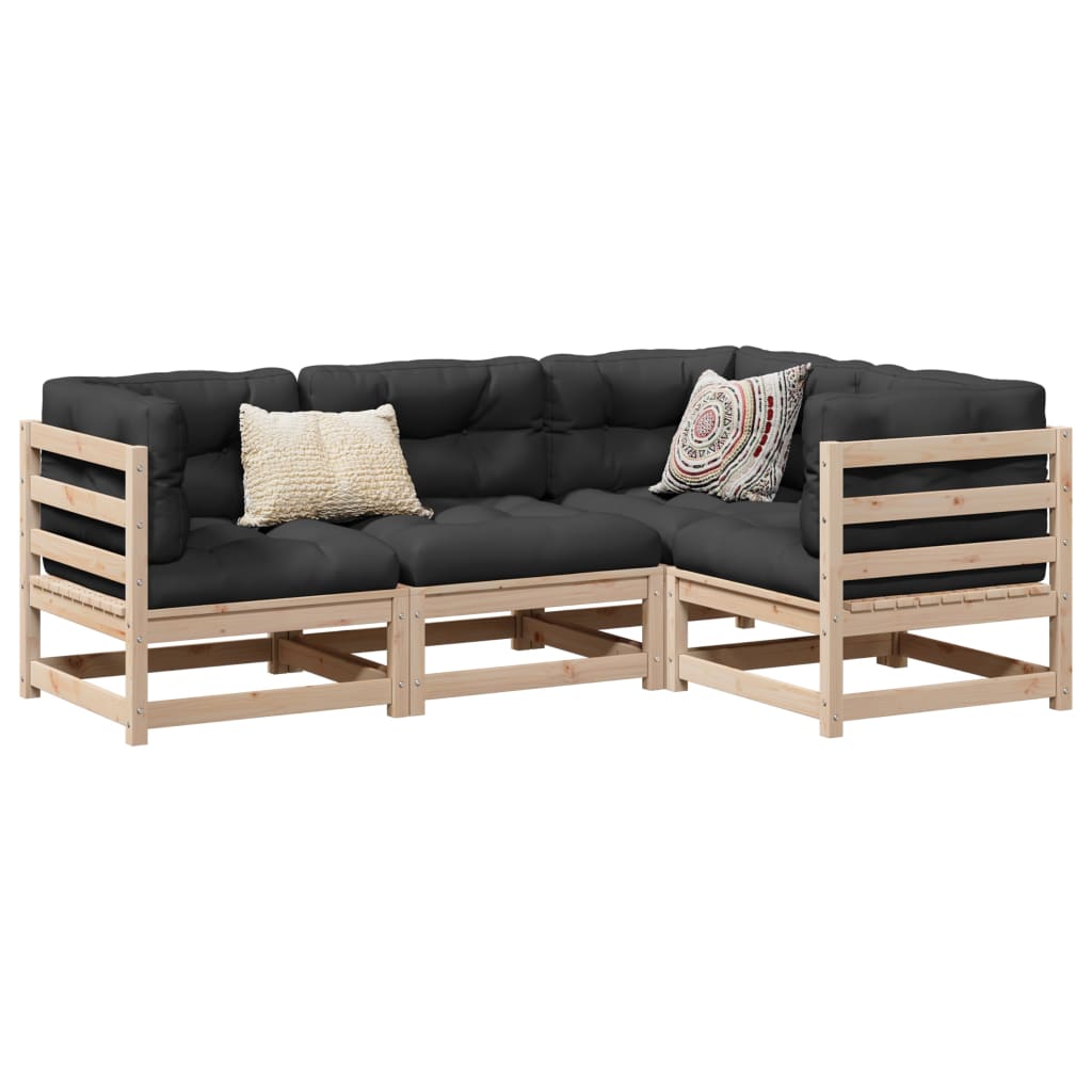 vidaXL 4-delige Loungeset massief grenenhout