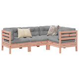 vidaXL 4-delige Loungeset met kussens massief grenenhout wasbruin