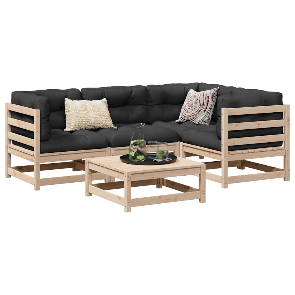 vidaXL 5-Piece Lounge Set Solid Pine Wood