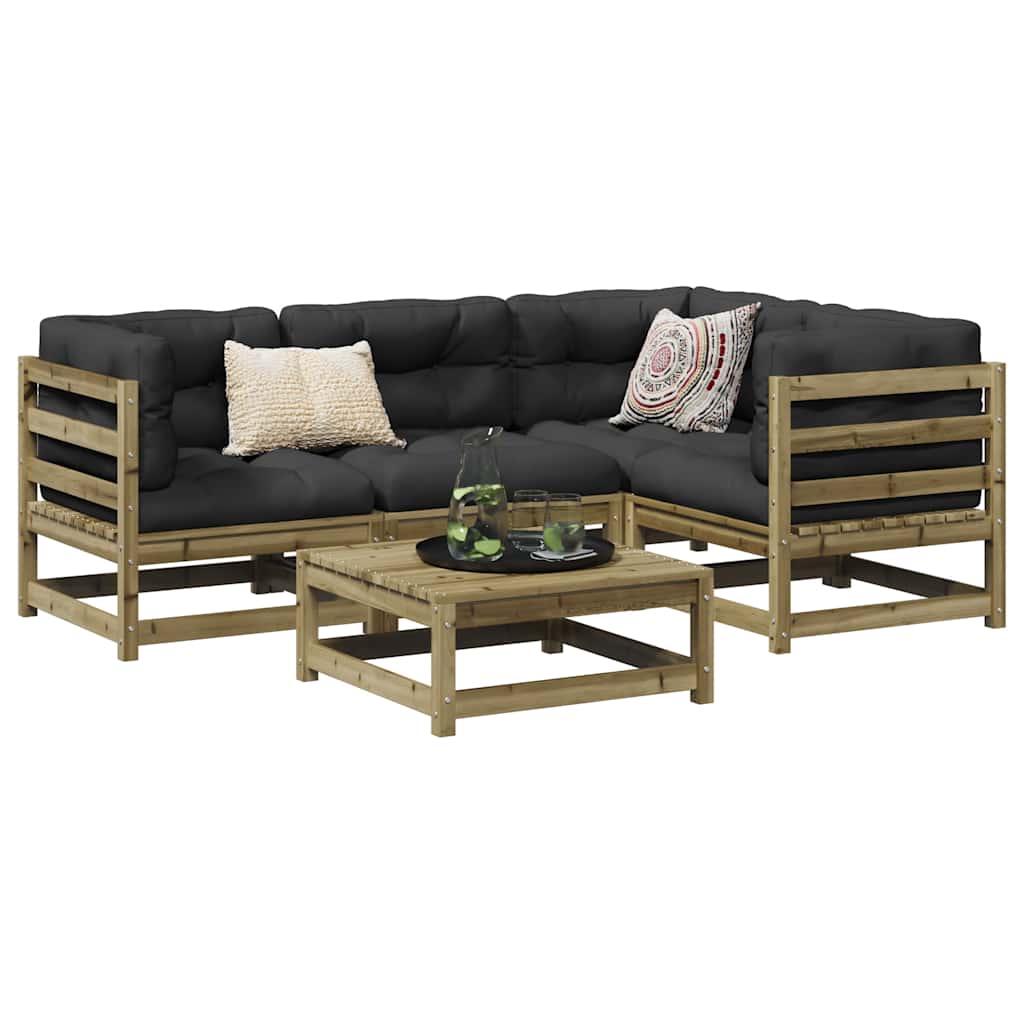 vidaXL 5-Piece Lounge Set Solid Pine Wood