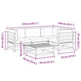 vidaXL 5-Piece Lounge Set Solid Pine Wood
