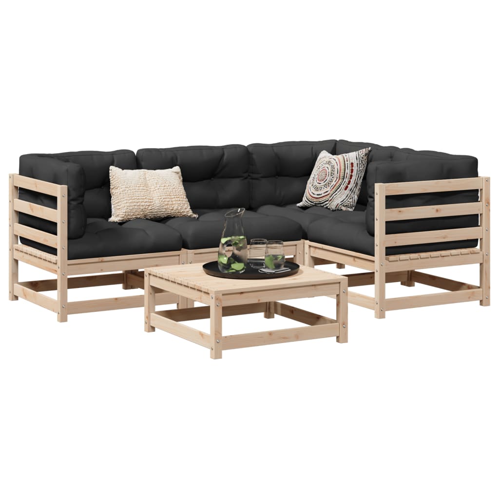 vidaXL 5-Piece Lounge Set Solid Pine Wood