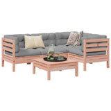 vidaXL 5-delige Loungeset met kussens massief grenenhout wasbruin