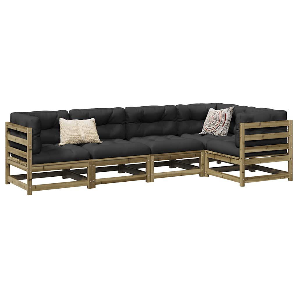 vidaXL 5-piece Lounge Set Solid Pine Wood