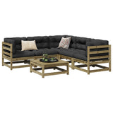 vidaXL 6-delige Loungeset massief grenenhout