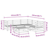 vidaXL 6-delige Loungeset massief grenenhout