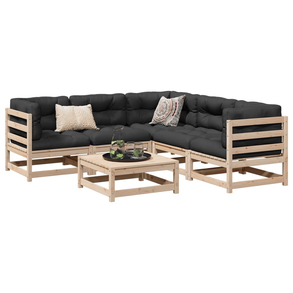vidaXL 6-delige Loungeset massief grenenhout