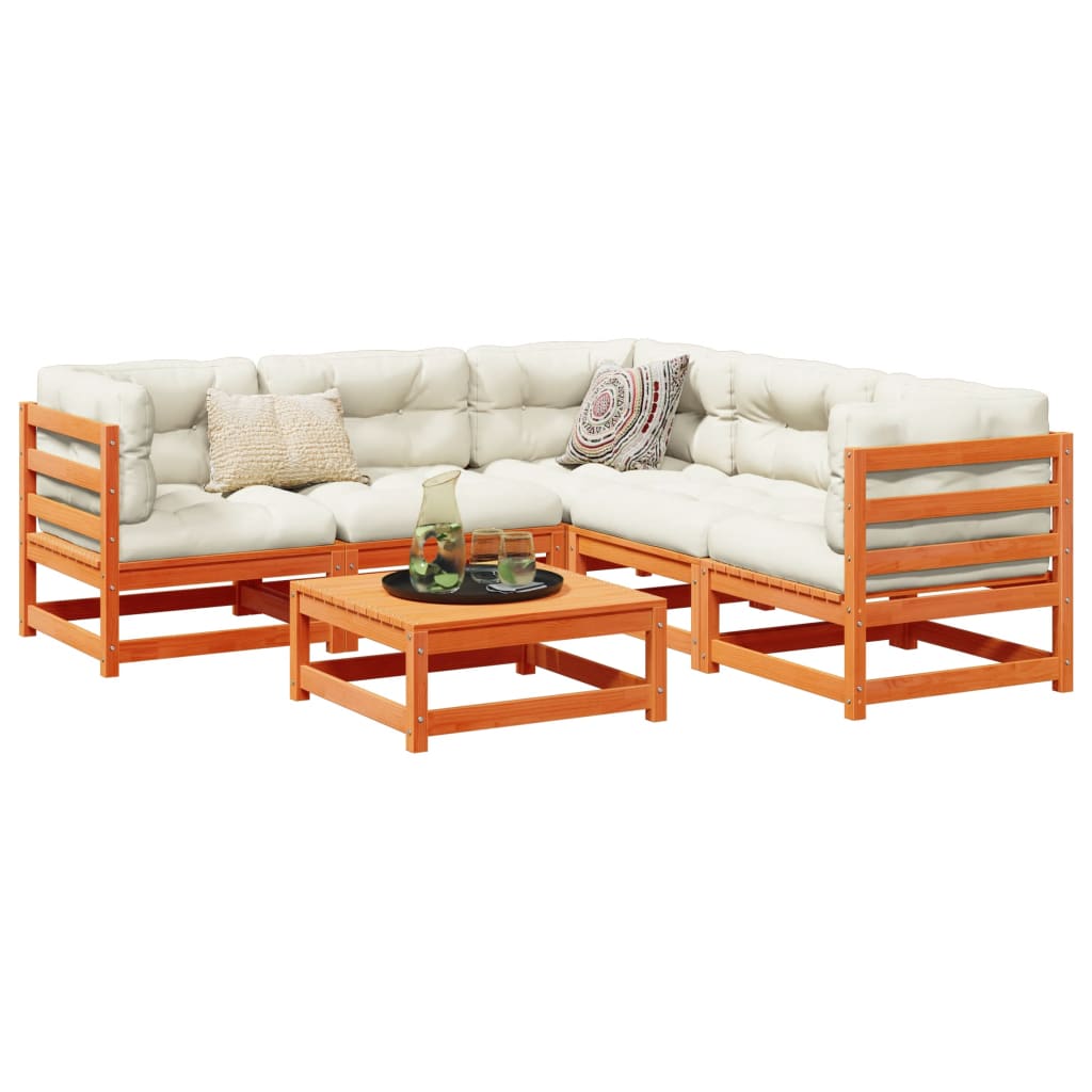 vidaXL 6-delige Loungeset massief grenenhout