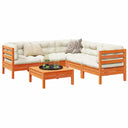 vidaXL 6-delige Loungeset met kussens massief grenenhout wasbruin