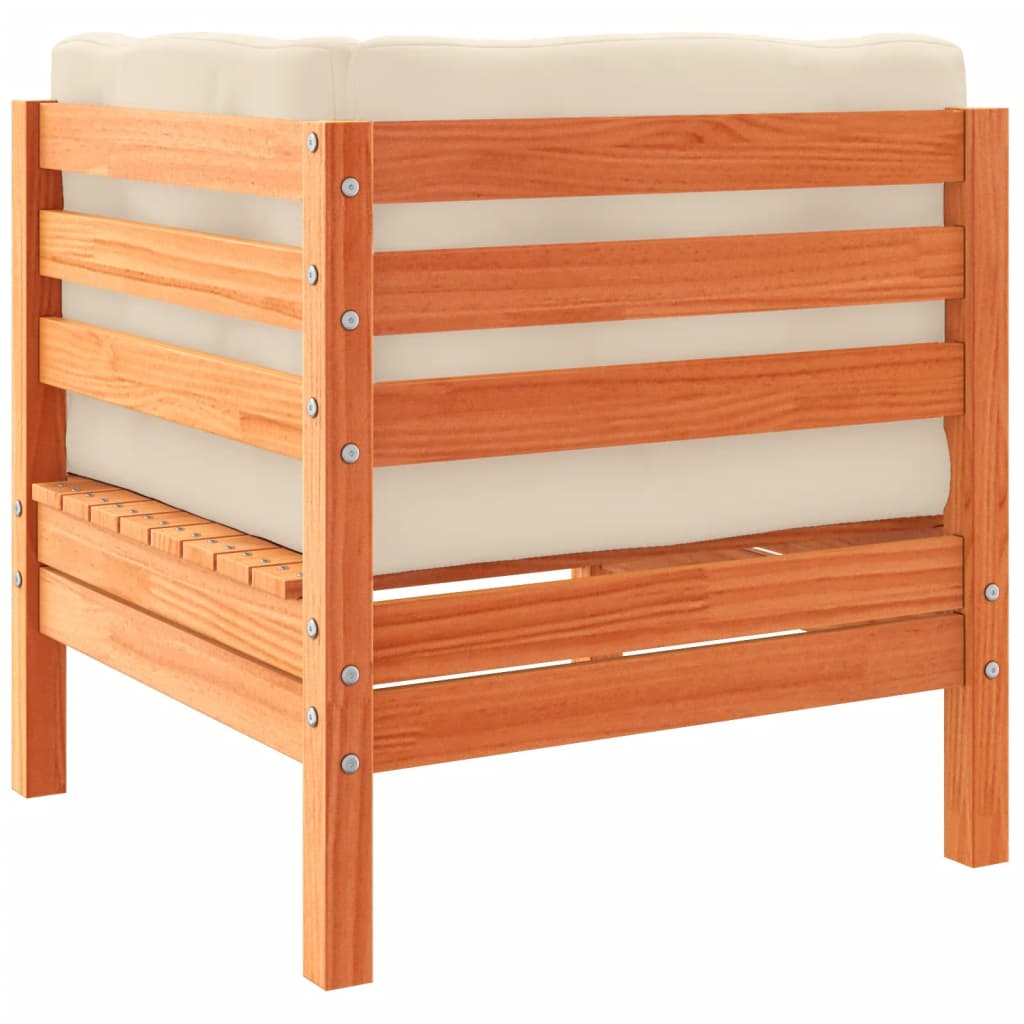 vidaXL 6-delige Loungeset met kussens massief grenenhout wasbruin