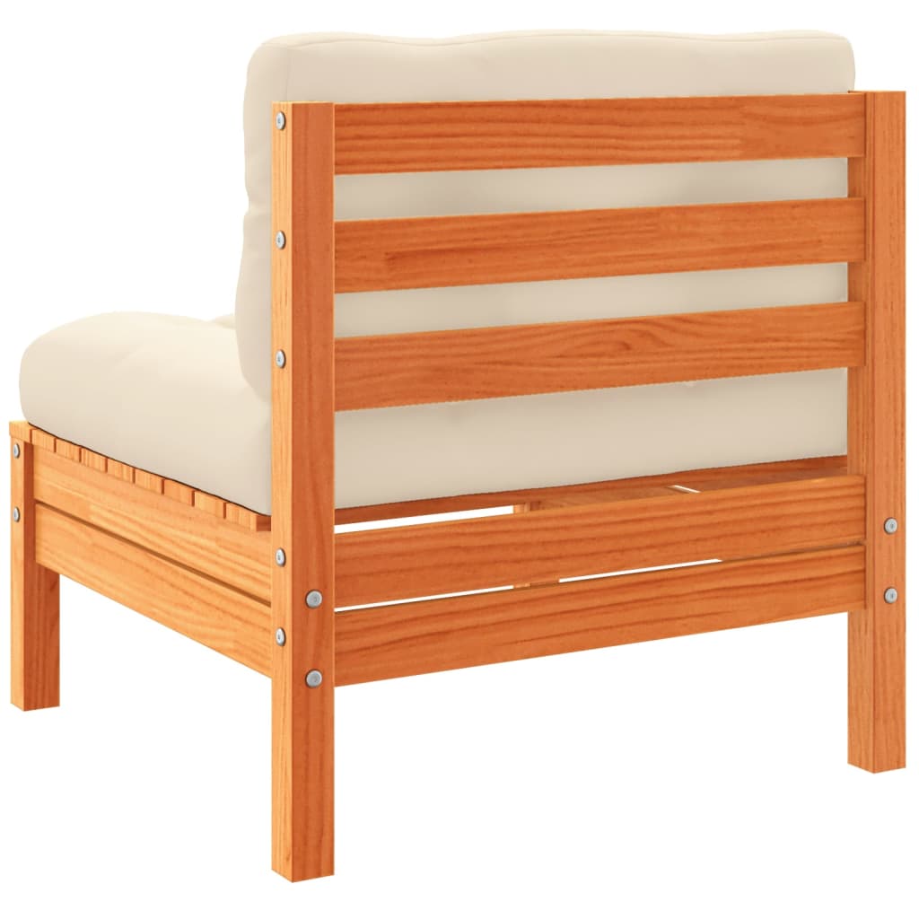 vidaXL 6-delige Loungeset met kussens massief grenenhout wasbruin