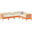vidaXL 6-delige Loungeset met kussens massief grenenhout wasbruin