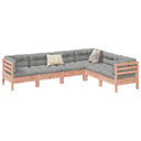vidaXL 6-delige Loungeset met kussens massief grenenhout wasbruin