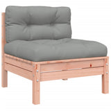 vidaXL 6-delige Loungeset met kussens massief grenenhout wasbruin