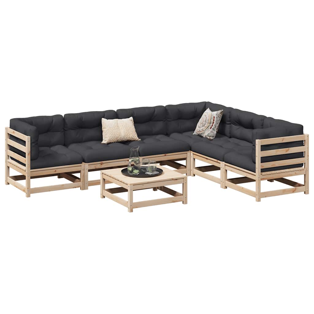 vidaXL 7-Piece Lounge Set Solid Pine Wood