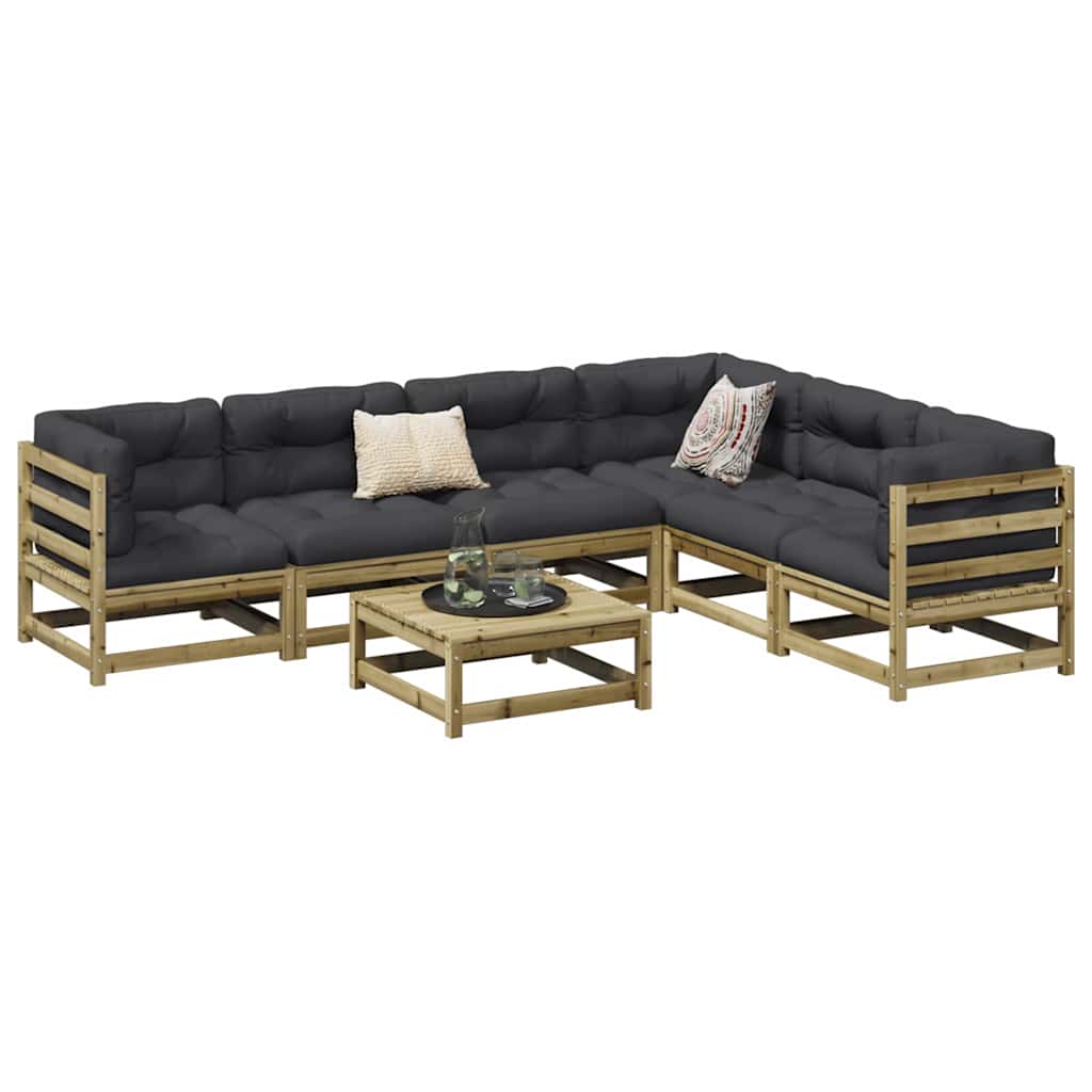 vidaXL 7-Piece Lounge Set Solid Pine Wood