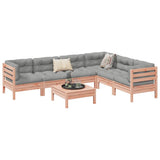 vidaXL 7-delige Loungeset met kussens massief grenenhout wasbruin