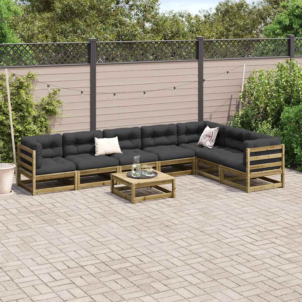 vidaXL 8-delige Loungeset massief grenenhout