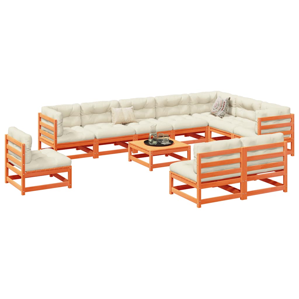 vidaXL 11-Piece Solid Pinewood Lounge Set